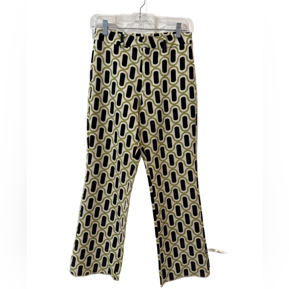 Zara Black and Cream Geometric Pants. Medium
